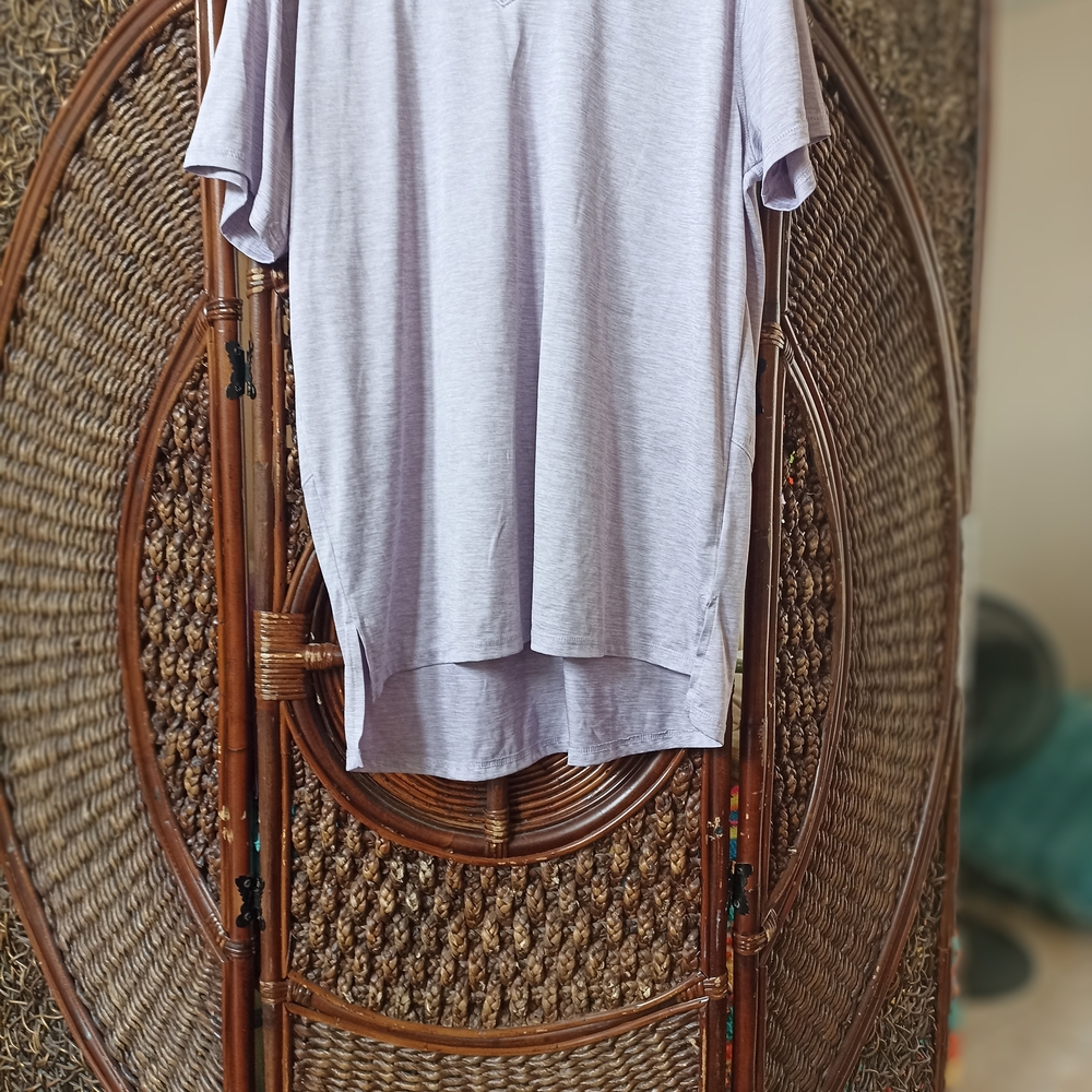 Game Time Gray Short Sleeve Tee Casual Cotton Blend